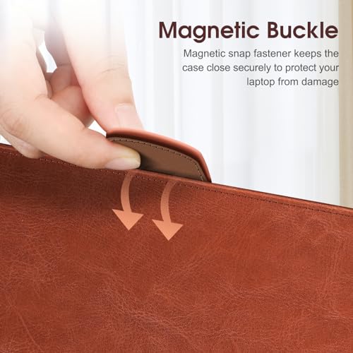 Fintie Sleeve Case for MacBook Pro 14 Inch A3427 A3426 A3434 A3401 A3185 A3112 A2992 A2918 A2779 A2442 (2026-2021), PU Leather Folio Cover for MacBook Pro 14" M5/M4/M3/M2/M1, Brown by FINTIE - Used condition - Image 5