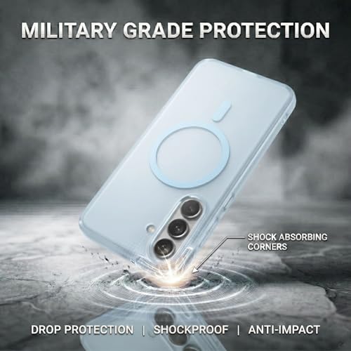 Image of amazon basics Luxury Paper Thin Case Cover for Samsung Galaxy A55 5G | Matte Finish | Compatible with magsafe | (Blue, Samsung Galaxy A55 5G)