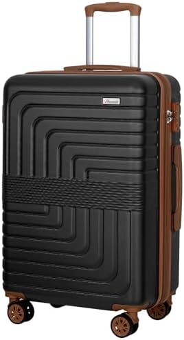 Romswi 30" Hardside Checked Luggage, Large Checked Suitcase with ...