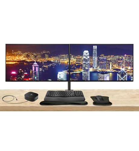 Image of HP Series 7 Pro 24-inch 724pn WUXGA 1200p LCD Monitor, 2-Pack Bundled with Daisy Chain, Desk Mount Stand, USB-C Multiport G5 Dock, MK650 Wireless Keyboard & Mouse, Gel Mouse & Wrist Pad