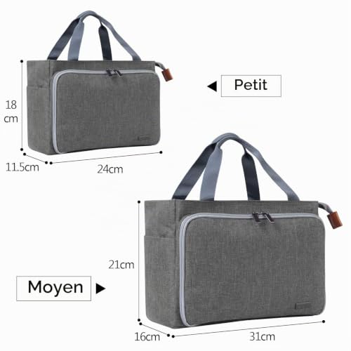 Luxja Sac Crochet Tricot, Sac Rangement Laine, Gris – vue 4