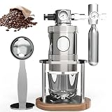 ZephPerton Manual Air Pressure Coffee Maker, Pneumatic Espresso Machine, 16Bar Fast Extraction, Detachable Portable Design, with Pressure Gauge, Stainless Steel, for Home, Travel, Camping(58mm)