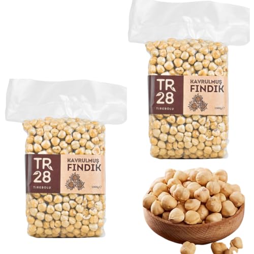 Giresun Plump Roasted Hazelnuts, 100% Natural & Delicious, Organic, Additive-Free, Authentic Turkish Product, (GİRESUN KAVRULMUŞ FINDIĞI), 1000g / 2.2 lb - PACK OF 2