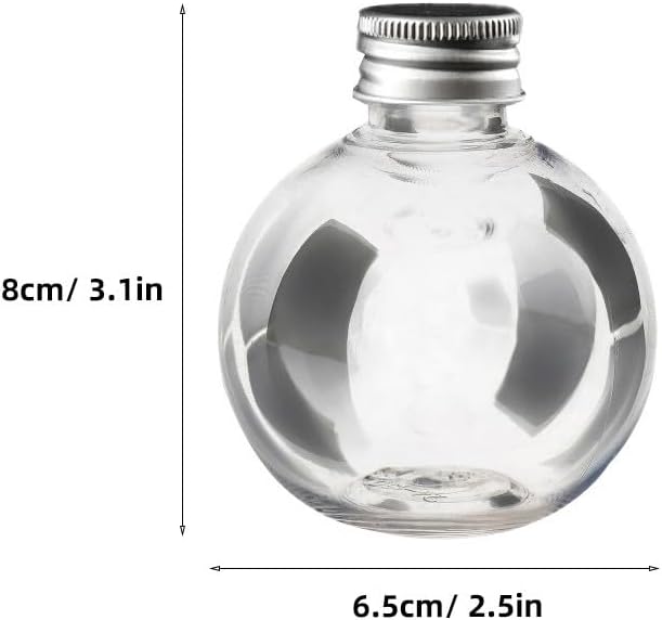 20pcs Spherical Plastic Potion Bottles - Ball Shape Round Bottles 150ml/5oz Sand Art Jar - Decorative ‌Container Candy Jar for Christmas Birthday DIY Crafts
