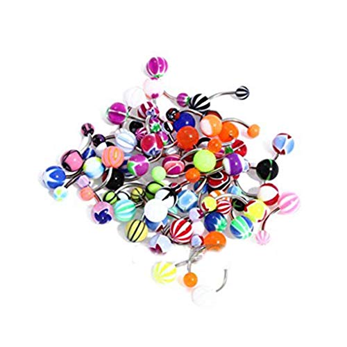 30PCS/Set Acrylic Belly Button Ring Navel Piercing Navel Bar Navel Piercing Rings Dangle Belly Rings