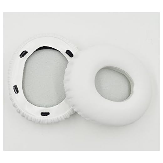 Vit ersättningskudde öronkuddar för SONY MDR-10RC 10 RC kompakta hopfällbara hörlurar