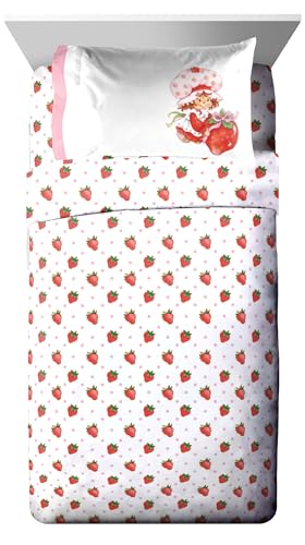 Image of Strawberry Shortcake Full Size Comforter Set 7 Piece Kids Bedding, Pink