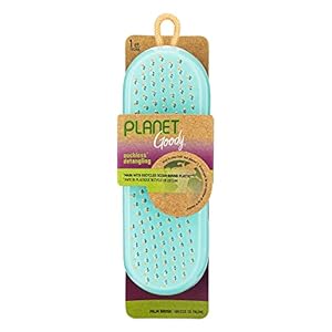 GOODY Planet Detangling Palm Hair Brush – Orange – Detangler Comb for Women,Men,and Kids – Wet or Dry – for Natural,Straight,Thick and Curly Hair – Made with Recycled Ocean-Bound Plastic