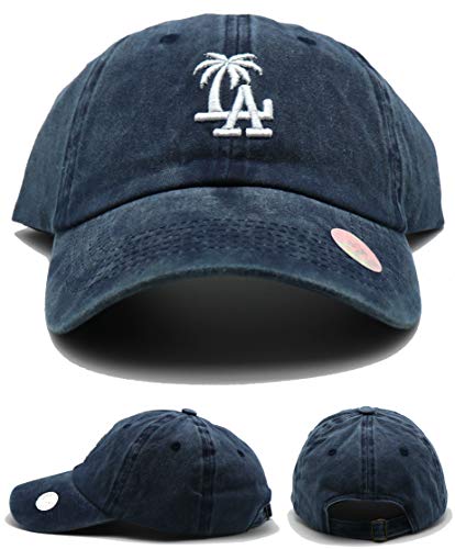 Headlines Los Angeles New Leader LA Palm Clean Up Vintage Dark Blue White Era Strapback Dad Hat Cap