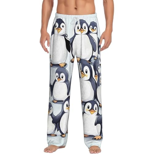 Pantalon pyjama en flanelle homme pingouins une idée cadeau originale pour l'hiver