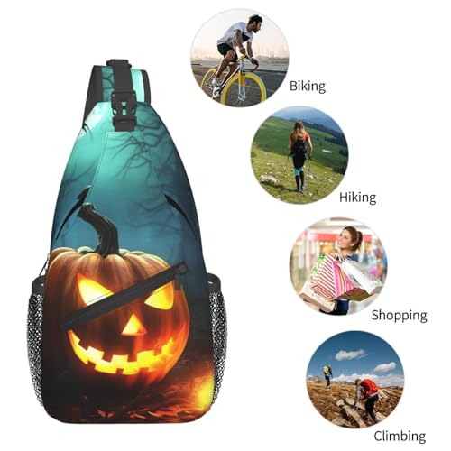 Sling Bag para Hombre y Mujer Negro Crossbody Halloween miniatura 5