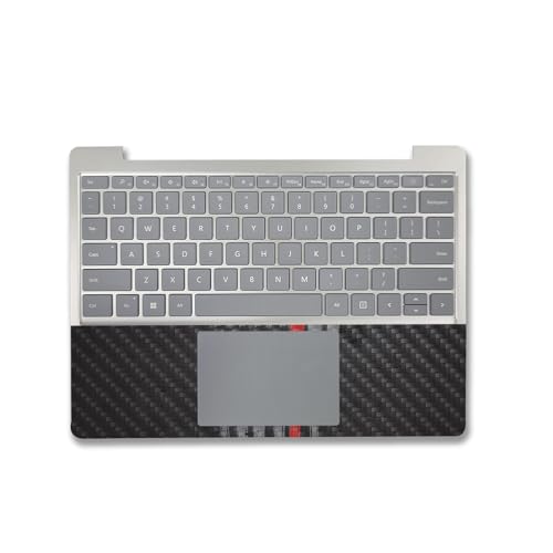Image of MightySkins Carbon Fiber Skin Compatible with Microsoft Surface Laptop Go 3 (2023) Full Wrap Kit - Thin Red Line | Protective, Durable Textured Carbon Fiber Finish | Made in The USA