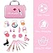 Biulotter 21pcs Kids Makeup Kit for Girls Real Kids Cosmetics Make Up Set with Cute Cosmetic Bag, Eyeshadow/Lip Gloss/Blush, Washable Play Makeup for Little Girls Xmas Birthday (Pink)
