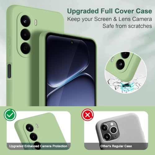 Image of DIZORO Microfiber Candy Compatible for Oneplus Nord ce6 lite 5G Smooth Touch Cushion Liquid Soft Silicone Gel Rubber Phone Case Non-Slip Full Body Protective Shockproof Back Cover - Matcha