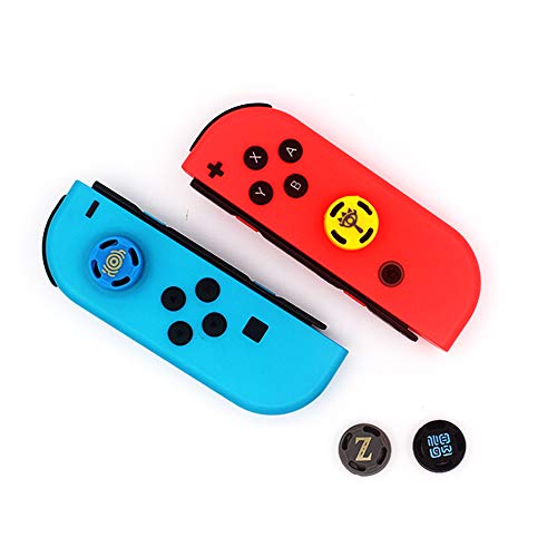 Tampa de silicone analógica, adesivo de polegar, alças de joystick, para controle Nintendo Switch NS