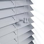 45 x 150cm Grey Venetian Blinds for Windows – Faux Wood Venetian Blinds Window Treatment Shutters – Child Safe 50mm Slate Trimmable Easy Fit Multiple Buying Luxury Wooden Blind