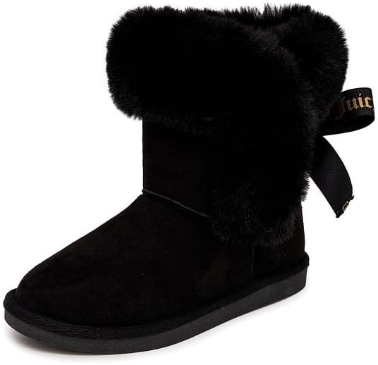 Juicy Couture Girls Winter Boots Warm Insulated Fashion Booties Mid Calf Outdoor Snow Boot for Toddler/Little Kid/Big Kid