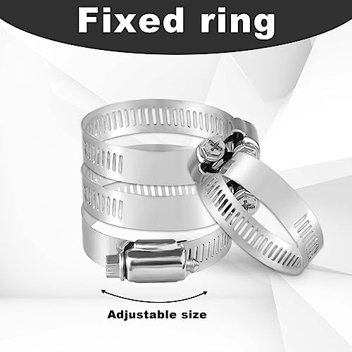 SAVITA 4pcs Pool Hose Adapter 1.5 to 1.25" with 8pcs Adjustable Stainless Steel Clamps - Image 4