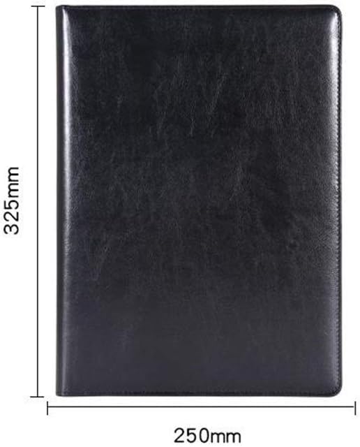 Zdejmujący się Ring Binder i Notepad, Skórzana teczka konferencyjna z kalkulatorem i organizerem na dokumenty, uchwyt długopis, 325 x 250 mm, wielokolorowa(Blue)