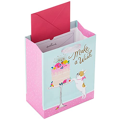 Image of Hallmark 9 inch Medium Birthday Gift Bag with Tissue Paper (Make a Wish Cake and Pug Puppy) (Pack of 2)