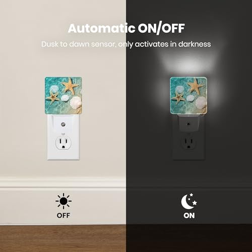 Image of Night Light Plug-in Dusk to Dawn Smart Sensor White Led Nightlight for Bedroom Bathroom Kitchen Hallway Stairs Energy Efficient Decor Desk Lamp