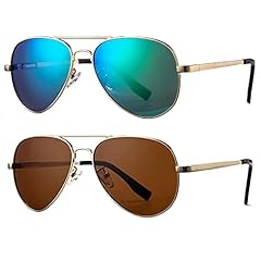 2 Pack(gold/Green Mirror + Gold/Brown)