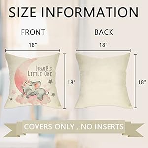 Elephant Dream Big Little One Home Decorative Throw Pillow Cover, Pink Moon Cloud Cushion Case 18x18 for Girl Kid Bedroom Nursery Sofa Couch Decor Inspirational Quote Baby Shower Decoration Gift Elephant Dream Big Little One Home Decorative Throw Pillow Cover Pink Moon Cloud Cushion Case 18×18 for Girl Kid Bedroom Nursery Sofa Couch Decor Inspirational Quote Baby Shower Decoration Gift