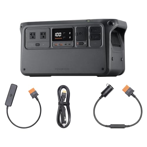 DJI Power 1000車載電源コンボ 1024 Wh車載電源コンボ（車内電源ソケット - SDC 電源ケーブル‌、SDC - 車用デバイス充電プラグ電源ケーブルが付属） 2000 Wの安定出力 ロードトリップ用発電機（Amazon）