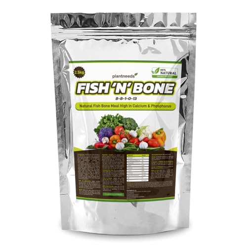 Plant Needs Fish N Bone 2.5 kg Powder I 100 % Organic I Fish Bone Meal Fertilizer I 8-8-2-13 I