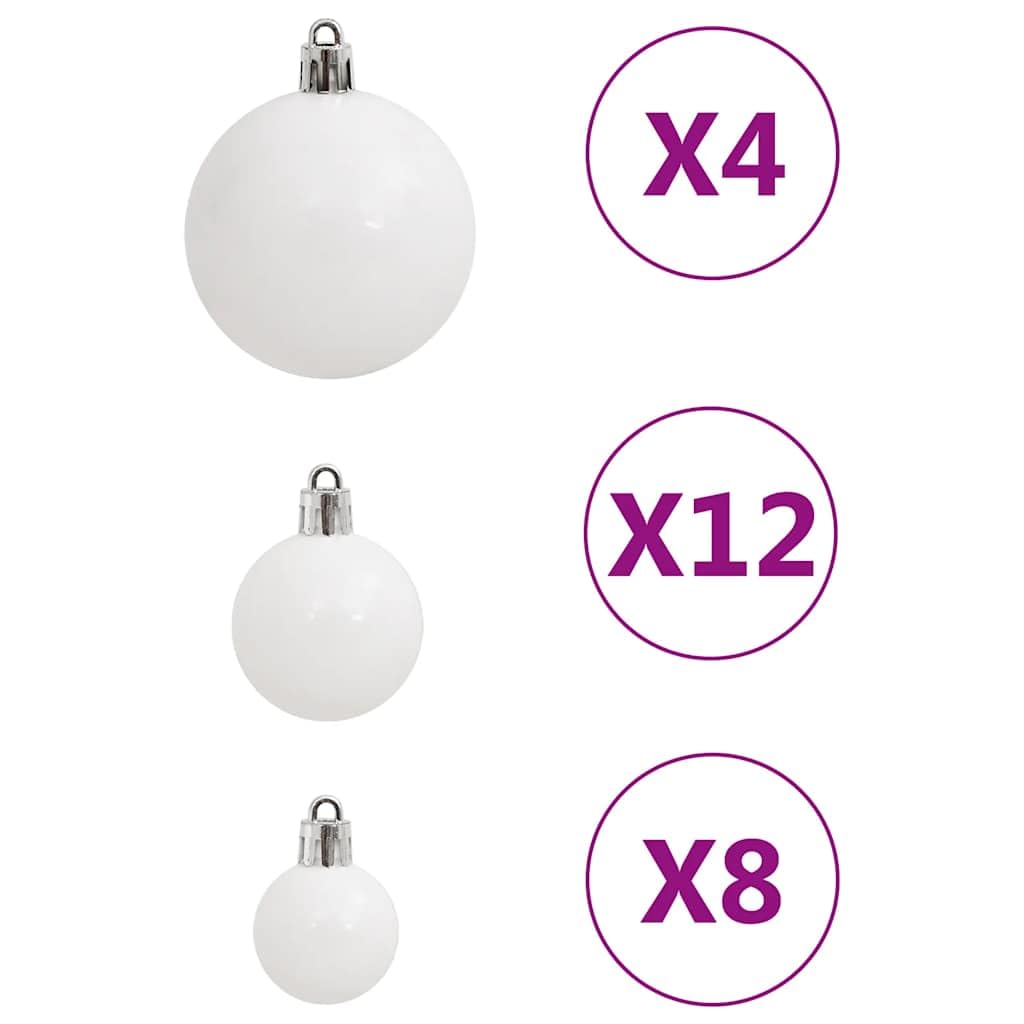 Lot de 111 boules de Noël en polystyrène blanc, boules de 3, 4, 6 cm, avec étoile et flocon de neige, décoration de sapin de Noël pour l'Avent, à suspendre au sapin