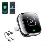 Mavlou Wireless Carplay & Android Auto Adapter, Metal Design Mini & Stable 2-in-1 Dongle, Convert Vehicle's Wired CarPlay/Android Auto to Wireless, for iOS 10+/Android 11+ & Cars from 2016 (Gray)