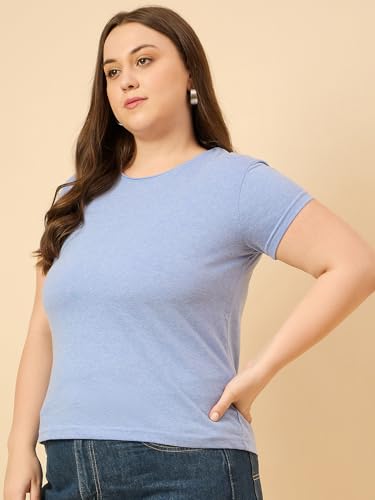 Image of CUPID Women Plus Size Comfortable Cotton Casual T-Shirt, Sleep, Night, Yoga, Daily Gym n Lounge Wear Short Tops for Ladies