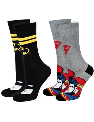 soxo DC Comics The Batman Superman Calcetines Hombre Divertidos Algodon Colores 40-45 Batman Superman 2 Pares | Ya disponible en tu tienda friki favorita! En mundofriki.es!