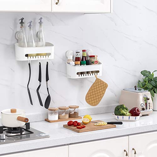 Shower Caddy Suction Cup Shower Shelf Suction Shower Basket One Second Installation Removable Powerful Shower Organizer Max Hold 22Lbs Suction Bathroom Caddy Waterproof Shower Storage - White #TOP7