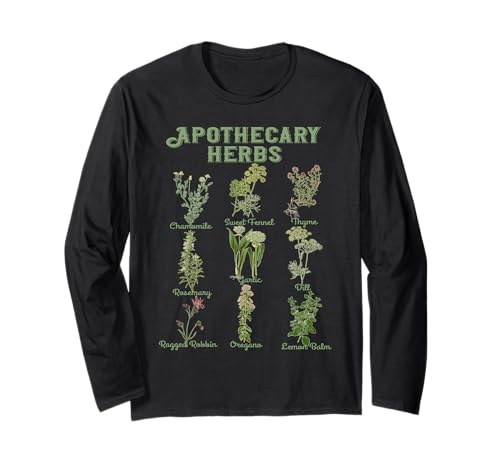 Apothicaire Herbes Plantes Botaniques Vintage Cottagecore Manche Longue