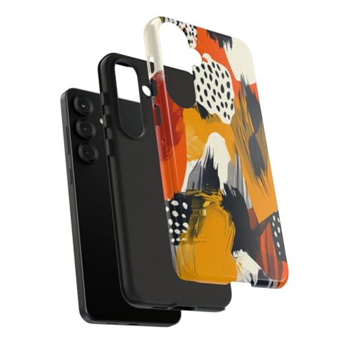 Coque Samsung S25 Plus rigide protège choc motif abstrait orange design