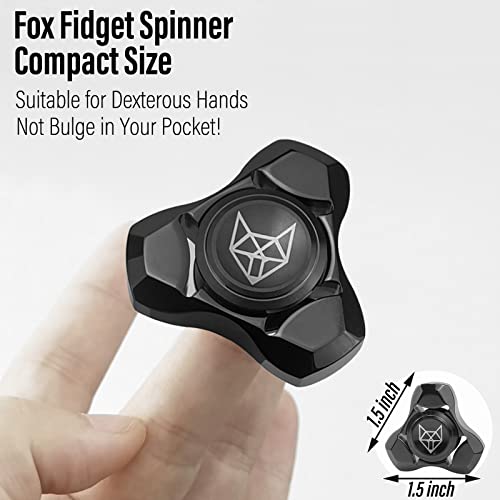 Image of FREELOVE Premium Metal Fidget Spinner for Adults, Stainless Steel Heavy Silent Spinner with Precision Bearing, Small Office Desk Toy & EDC for Stress Relief Focus ADHD, Black