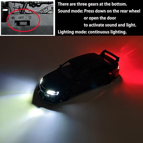 Modelo escala 1:32 Coche Lancer Evolution IX negro miniatura 3