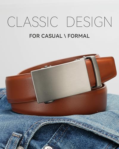 Image of MILORDE Men's Leather Ratchet Belt - 35mm - Customizable Fit