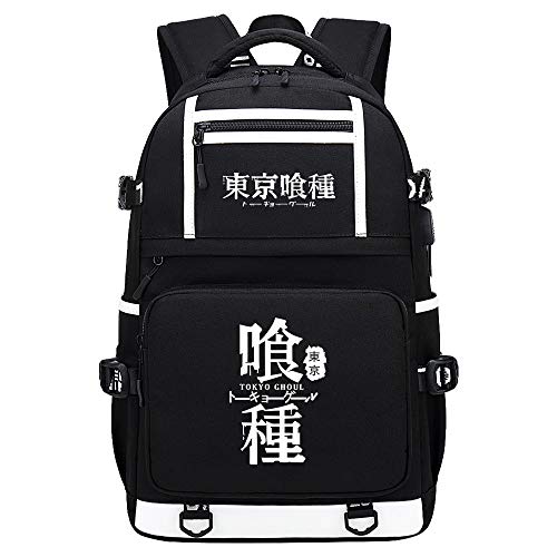 MUATE Anime Tokyo Ghoul USB Mochila Niños Mochilas Escolares Niñas Bolso