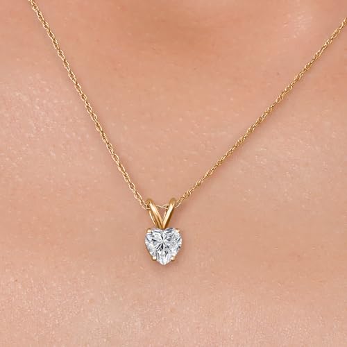 Gem Stone King Gemstone Birthstone Pendant Necklace in 10K Yellow Gold | Heart Shape 5MM | Gold Necklace for Women | With 18 Inch Chain | Fine Jewelry Gifts for Her Mom Women Wife3