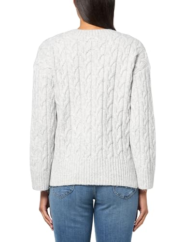 Image of Calvin Klein Womens V Neck Cable Long Sleeve SweaterSweater