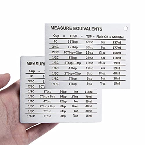 Professional Measurement Refrigerator Magnet Stainless Steel Conversion Chart Cover