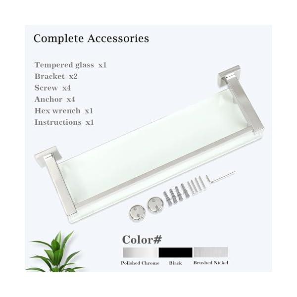 SAYAYO Estanteria Baño, Estanteria Ducha Cristal Pared Accesorios Baño Champú Organizador Baño Acero Inoxidable Soporte de Ducha de Vidrio para Baño y Cocina