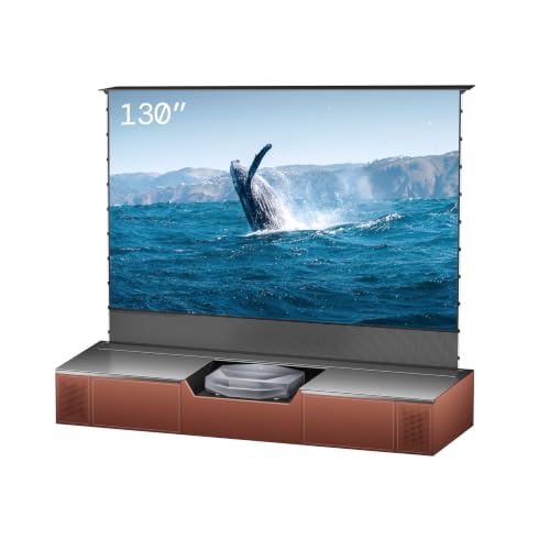 Image of AWOL Aetherion Max 4K 3D UST projector & 130 inch Motorized ALR Floor Rising Projector Screen & 130 inch Vanish TV Cabinet Bundle(Aetherion Max&ALR-F230&VTVC-130)