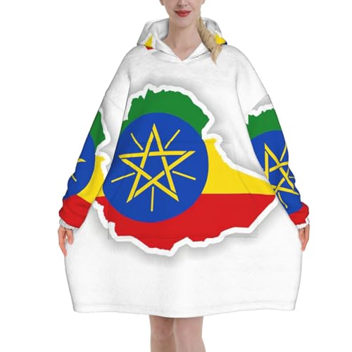Couverture à capuche drapeau Éthiopie EdWal en flanelle
