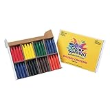 Color Splash S&S Worldwide Chubby Crayons. Easy To Grip Chunky Crayons For Kids & Seniors, Divided Box For Sorting, 12 ea of 8 Bright Colors, 2-3/8'L x 7/16' diam. No wrappers, Non-Toxic, Pack of 96.