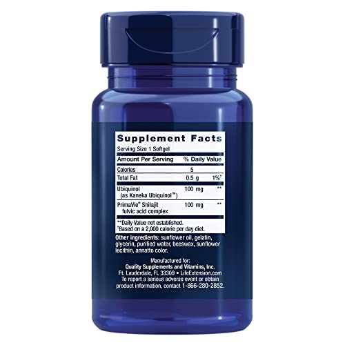 Life Extension Super Ubiquinol Coq10 100 Mg With Enhanced Mitochondrial Support - For Anti-Aging, Heart & Brain Health And Healthy Cholesterol - Gluten Free, Non-Gmo – 60 Softgels #TOP1