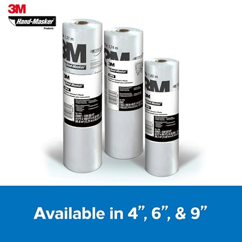 3M Hand-Masker Contractor's Plastic Film, 72" in x 90' Feet, Unfolds to Full Width, Contains Job Site Dust & Overspray, For Painting, Drywall Texturing, Wall Finishing & Floor Standing, 1 Roll (CP6) - image 6