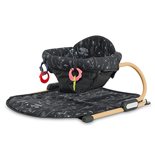 Image of Dream On Me Snug N Play Floor Seat in Black and White, Baby Seat, Top-Notch Safety Features, Padded Baby Floor Seat, Waterproof Fabric, Folds Flat, Easy to Store and Transport